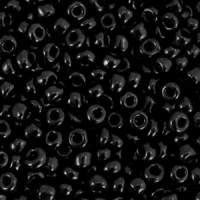 Glas rocailles kralen 8/0 (3mm) zwart